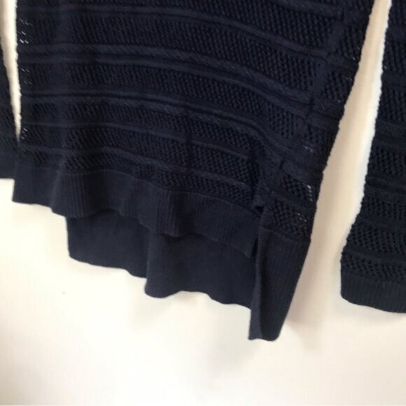 Michael Kors Cotton V Neck Open Knit Lightweight Sweater High Low Slit Hem Knit - Picture 8 of 14